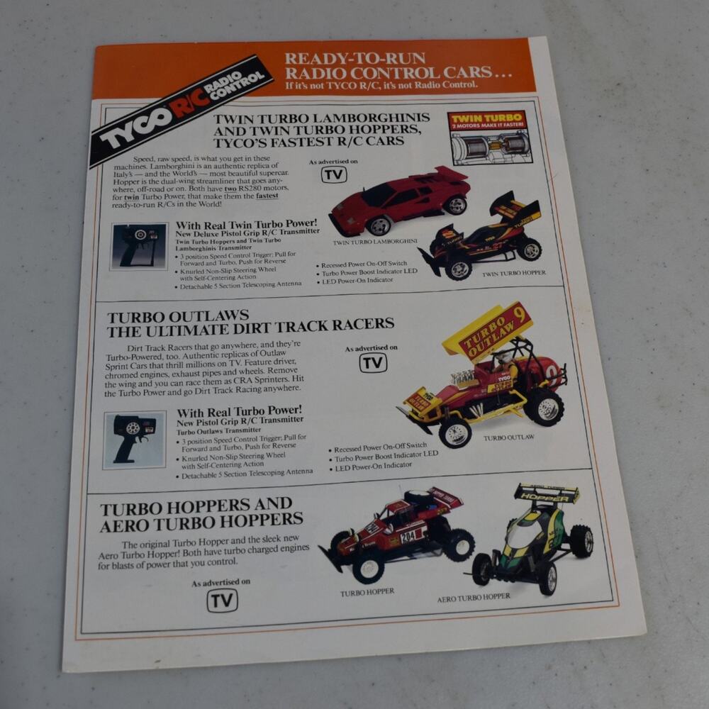 1988 Tyco R/C Radio Control Slot Car Brochure